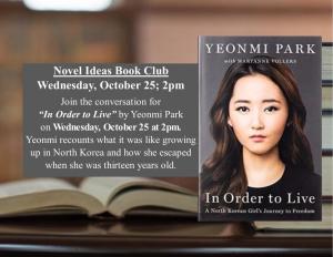 Novel Ideas Book Club: In Order to Live